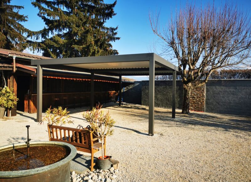 Maxi pergola bioclimatique double avec éclairage LED